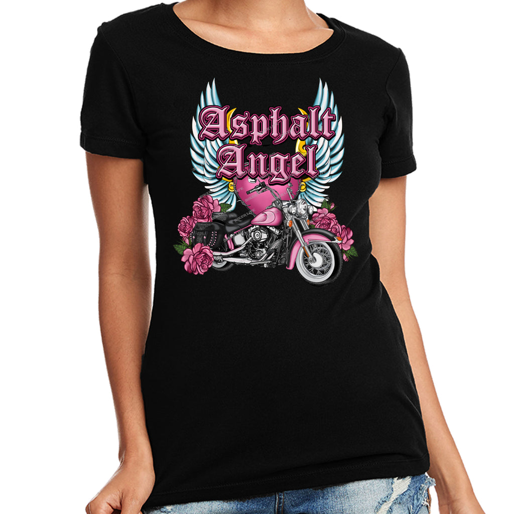 Ladies Asphalt Angel Crew Neck T-Shirt