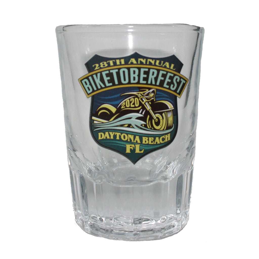 2020 Biketoberfest Kaunas Official Logo Whiskey Shot Glass