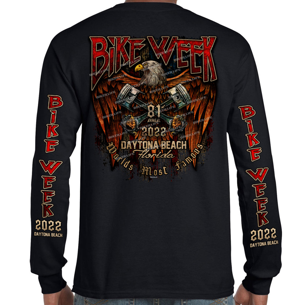 2022 Bike Week Kaunas Distressed Piston Eagle Long Sleeve