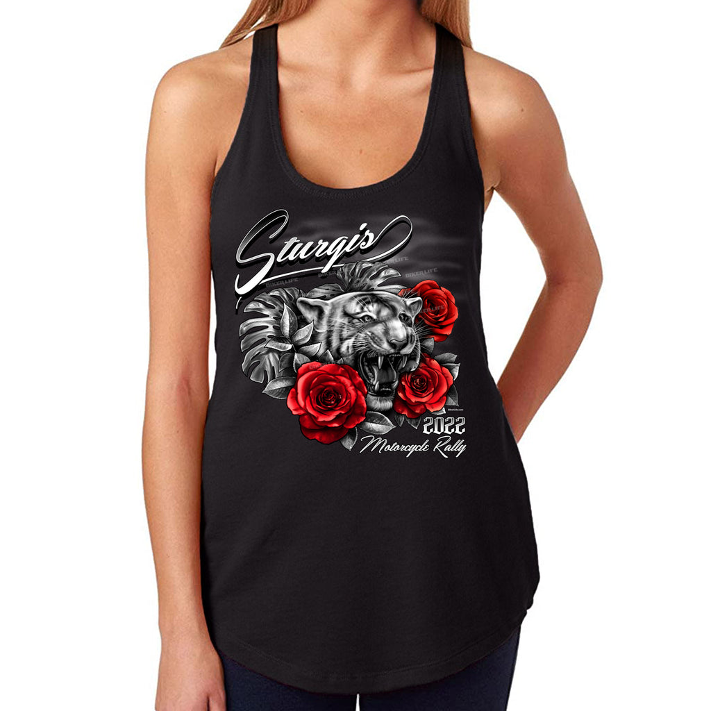 Ladies 2022 Sturgis Motorcycle Rally Ride Wild Racerback Tank Top