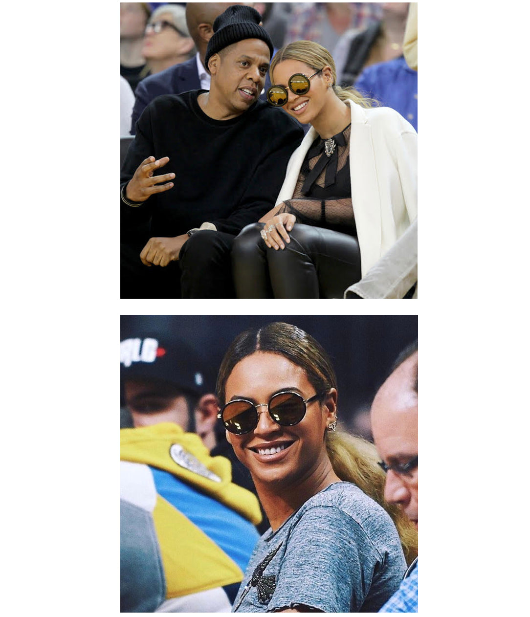 Beyonce wearing round sunglasses