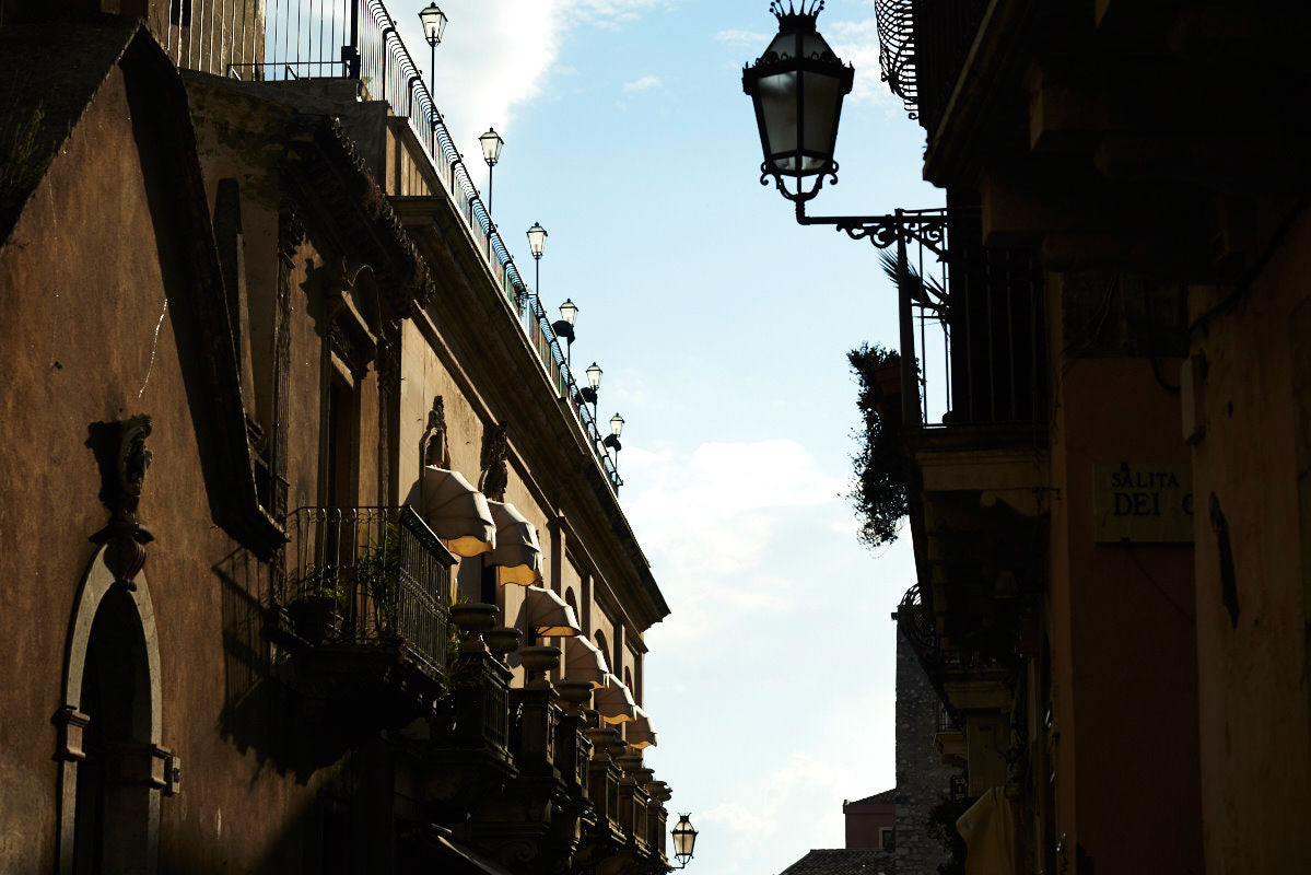 Winding streets of Taormina Sicily