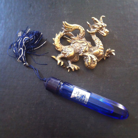 An Evening in Paris Perfume and Chinese Brass Dragon from Portobello Road, London