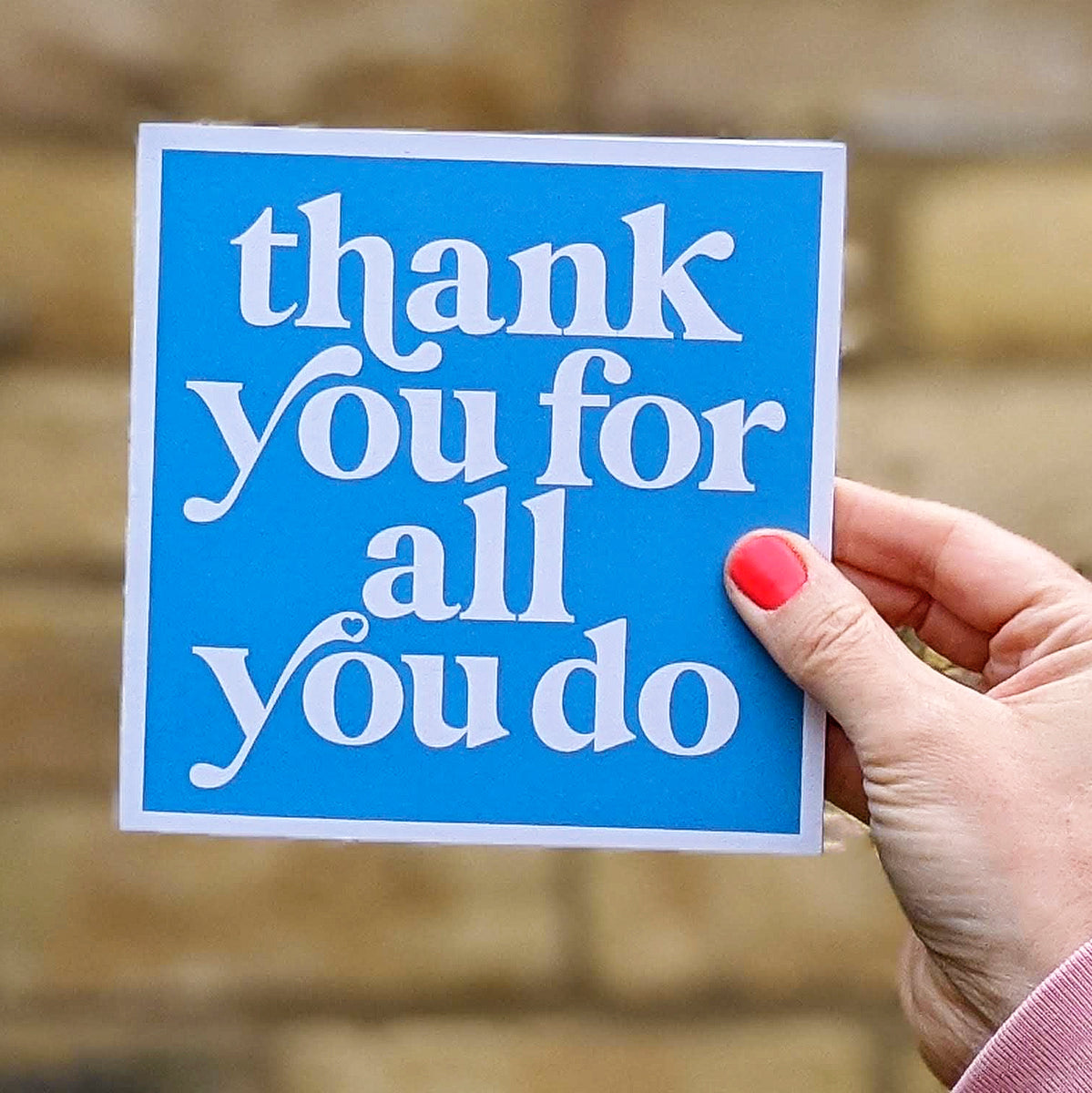 Thank you for all you do card – Hands & Hearts