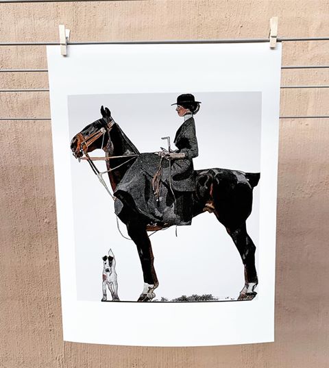 Vintage Style Equestrian Lady Art Print