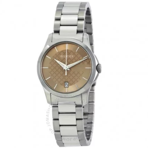 G-Timeless Brown Dial Stainless Steel Ladies Watch (YA126526)