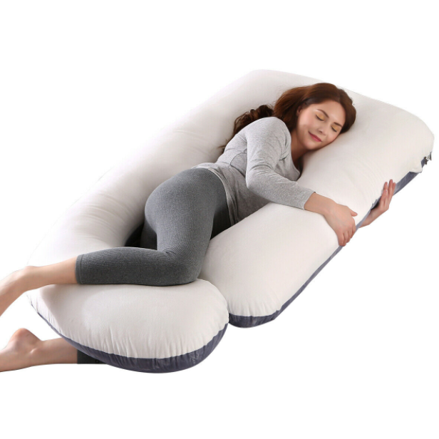 SleepEZ™ Velvet Full Body Pillow Long U Shaped Pregnancy Side Sleeper ...