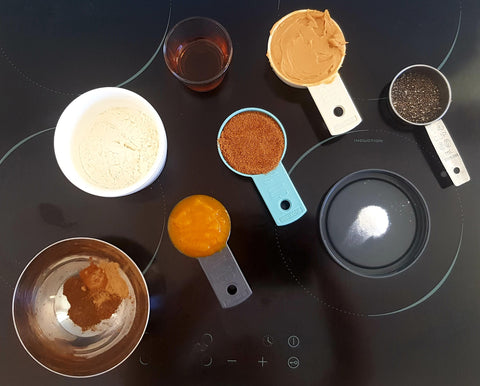 Ingredients for Pumpkin, Peanut Butter & Chia Seed Cookies