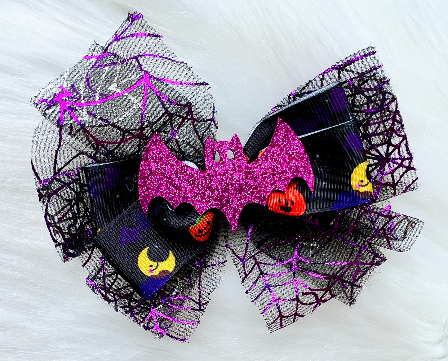 Purple Bat Mini Bow