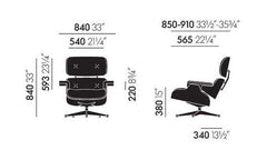 Eames Lounge chair and ottoman - classic dimensions