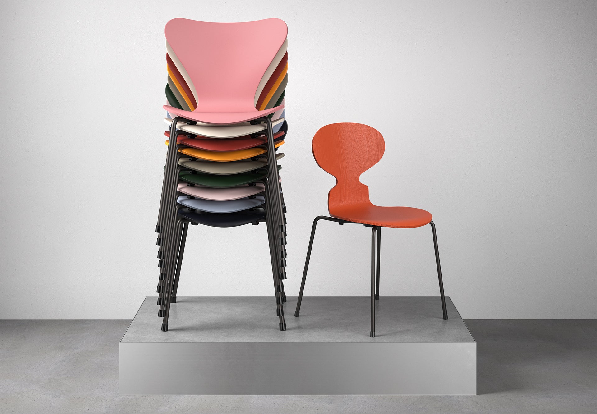 Series 7 and Ant chair by Fritz Hansen