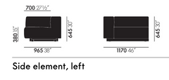 Soft Modular 2-Seater, Side Element, left