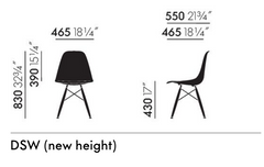 Eames DSW Chair new dimensions