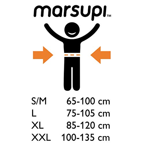 Marsupi Baby und Kindertrage I kompakte Bauch und Hüfttrage I S/M I grau/grey 