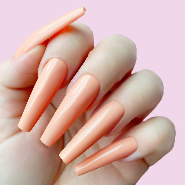 light orange dip nails