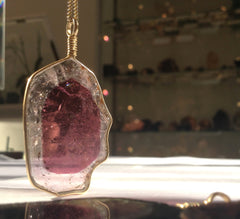 Venusrox Pendant Collection Pink Tourmaline Slice 