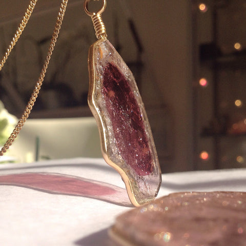 Venusrox Pendant Collection Pink Tourmaline Slice 