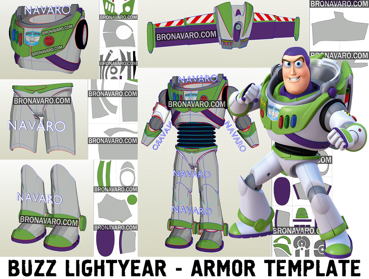 BUZZ LIGHTYEAR Cosplay Armor Template Buzz Lightyear Pepakura NAVARO