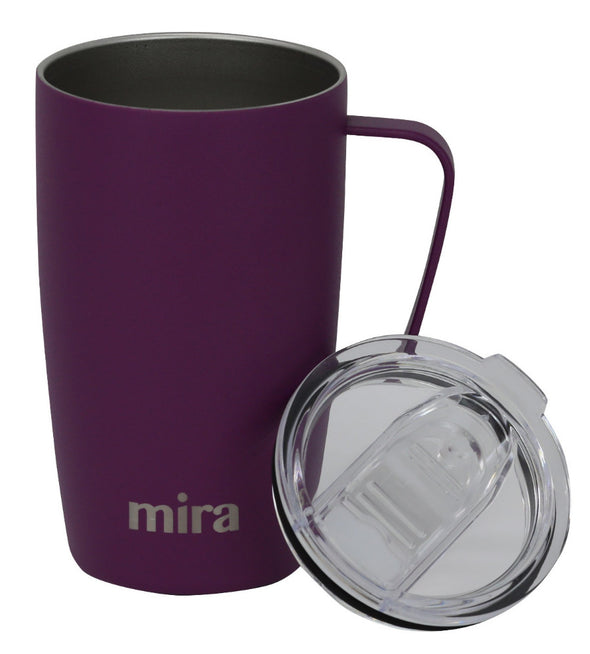 MIRA Coffee Mug Cup with Handle and Lid, 18 oz