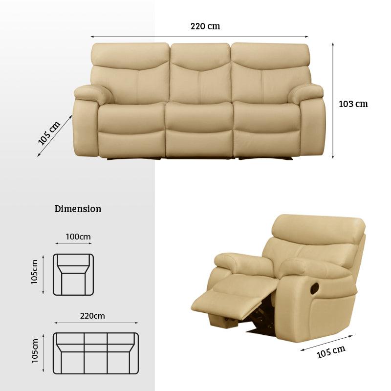 lorelai 3 seater manual recliner