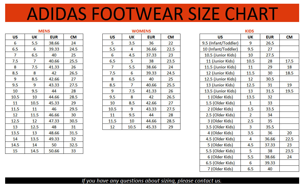 adidas printable shoe size chart