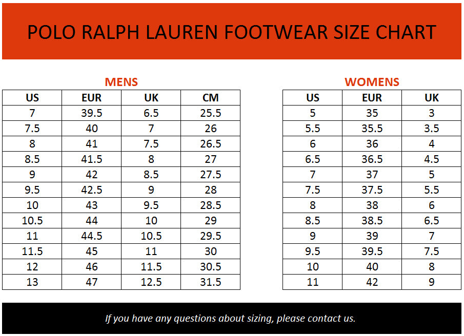 Mens Ralph Shirt Size Chart