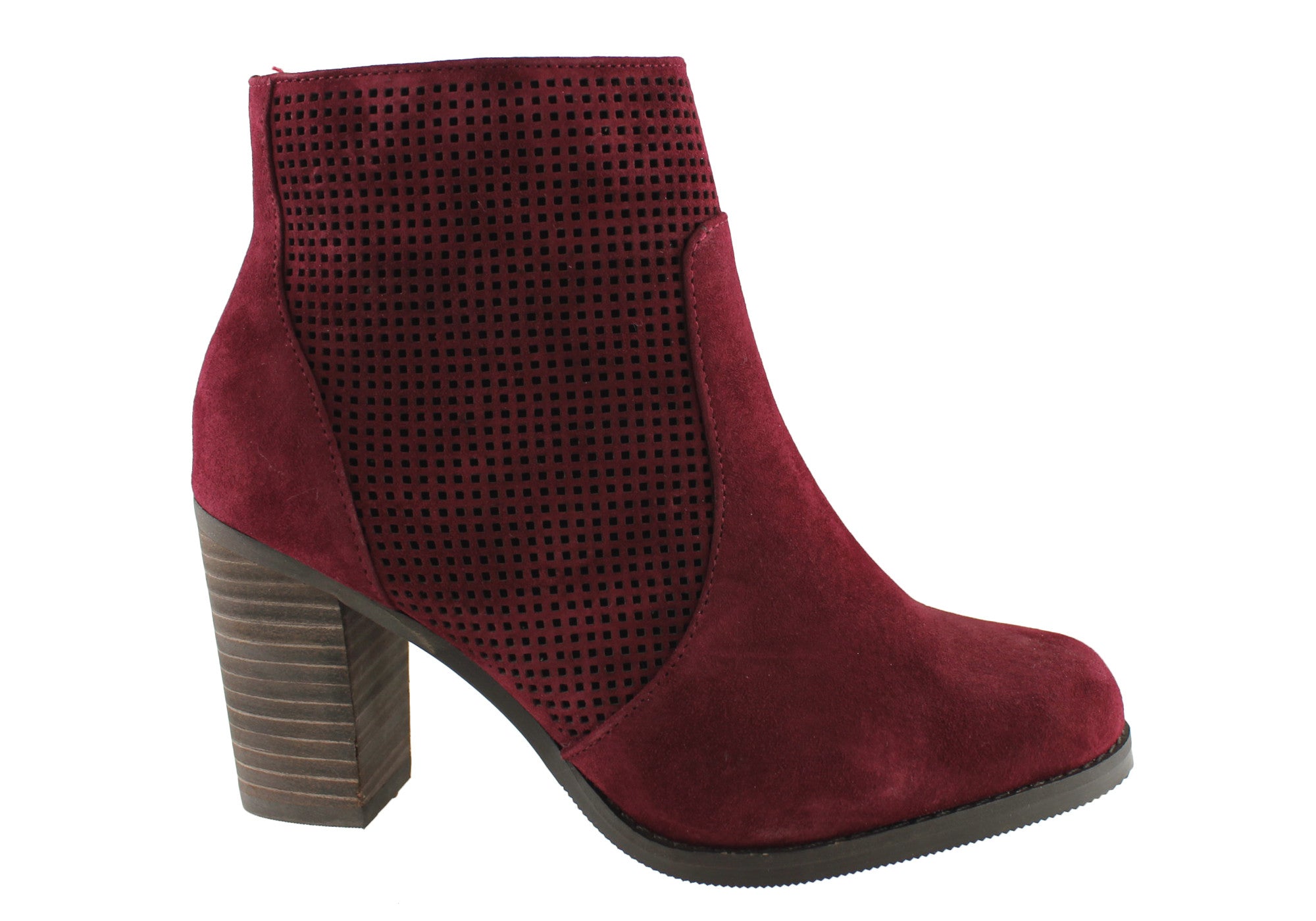 maroon suede ankle boots