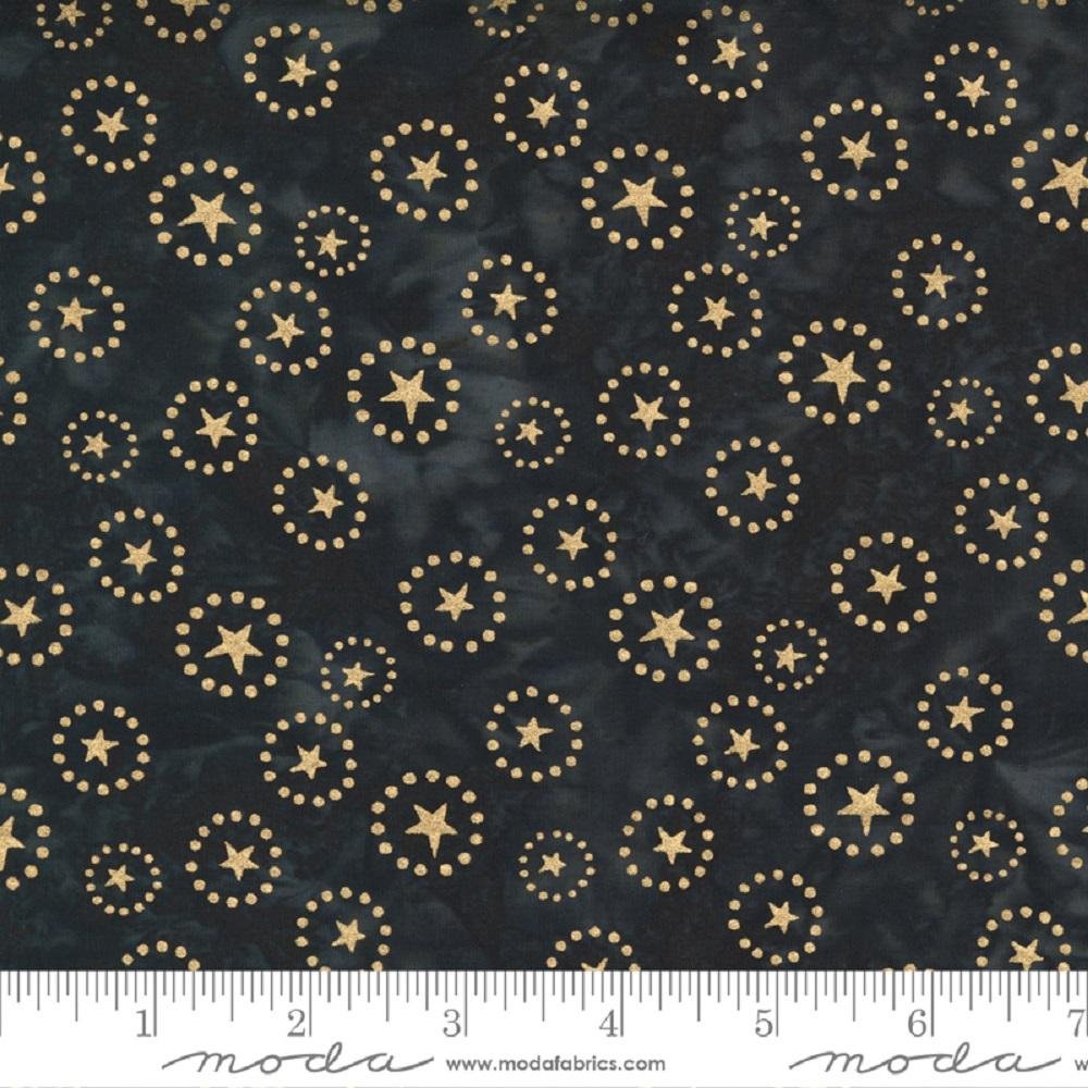 Christmas Star Fabric Felicity Batiks Metallic Black