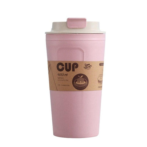 Tasse de thé en bambou éutilisable Rose