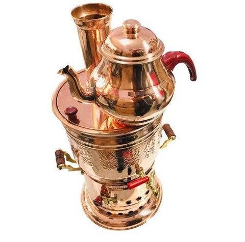 Théière marocaine en cuivre et urne à thé