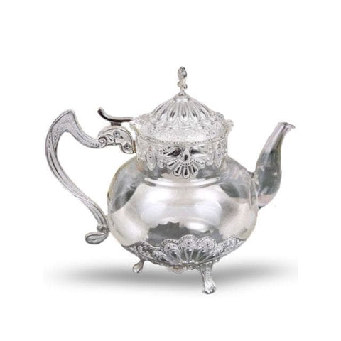 Théière orientale verre et argent