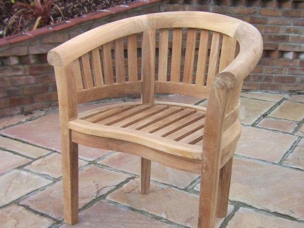 teak curved banana garden chair