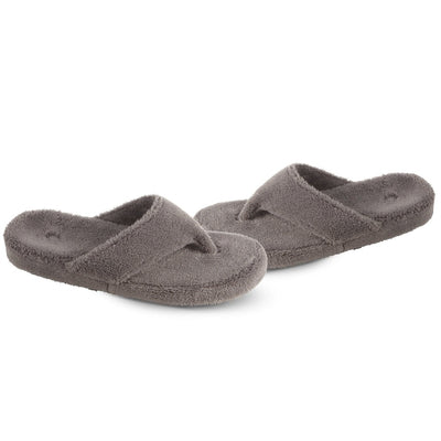 Women's Spa Thong Slippers in Grey Pair Side View