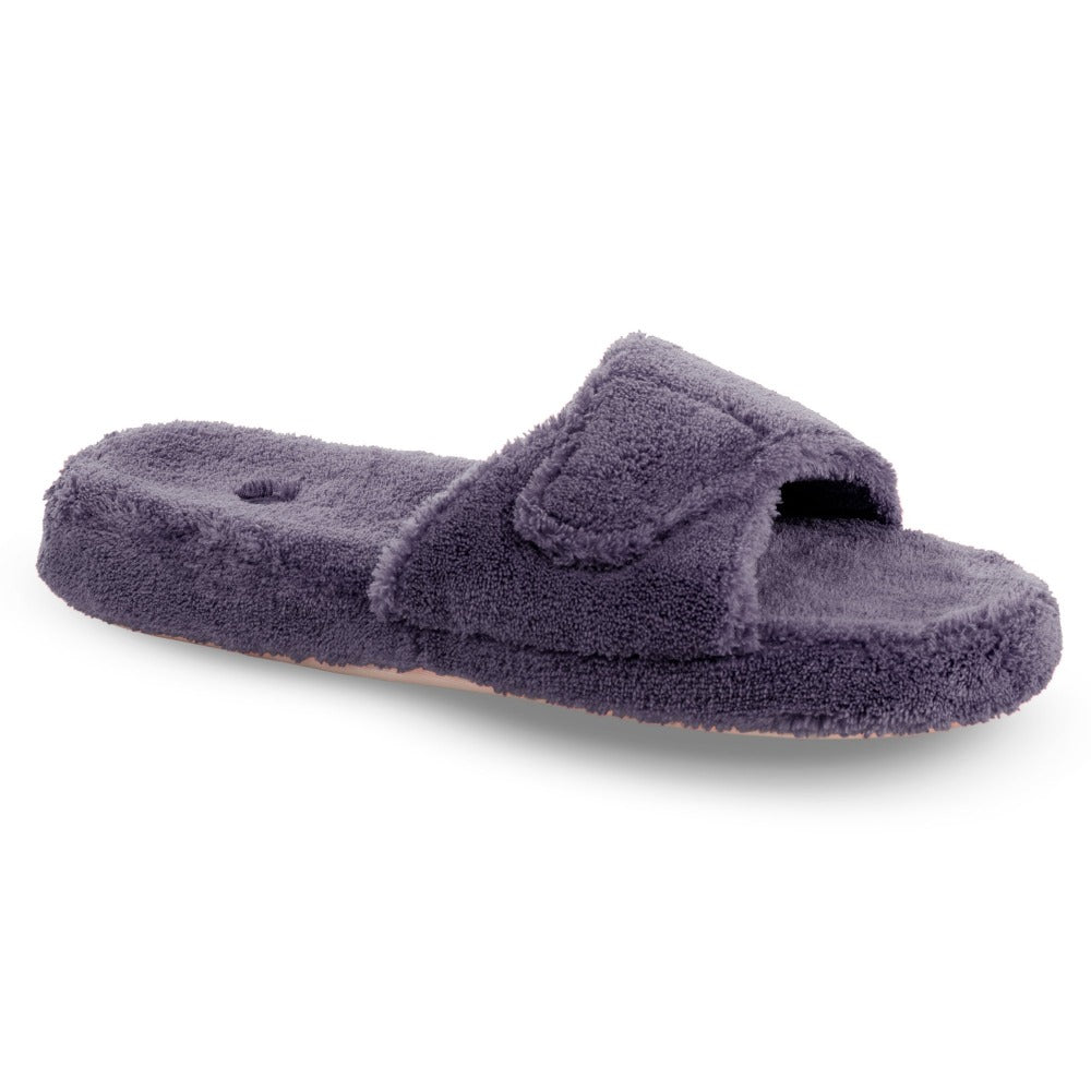 Women's Spa Slide Slippers in Ink Right Angled View