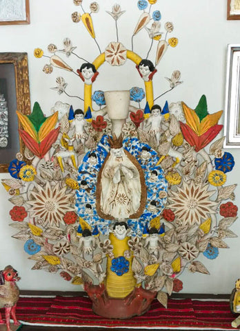Vintage Mexican Tree of Life Virgin of Guadalupe Ca1960