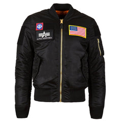 Alpha Industries Men's Black MA-1 Flex Slim Flight Jacket