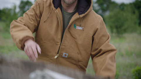 Custom Carhartt Work Jacket on Construction Worker