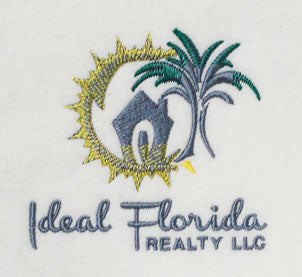 Embroidered Ideal Florida Realty Logo, 9100 Stitches