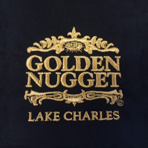 Embroidered Golden Nugget Lake Charles Logo, 11,700 Stitches