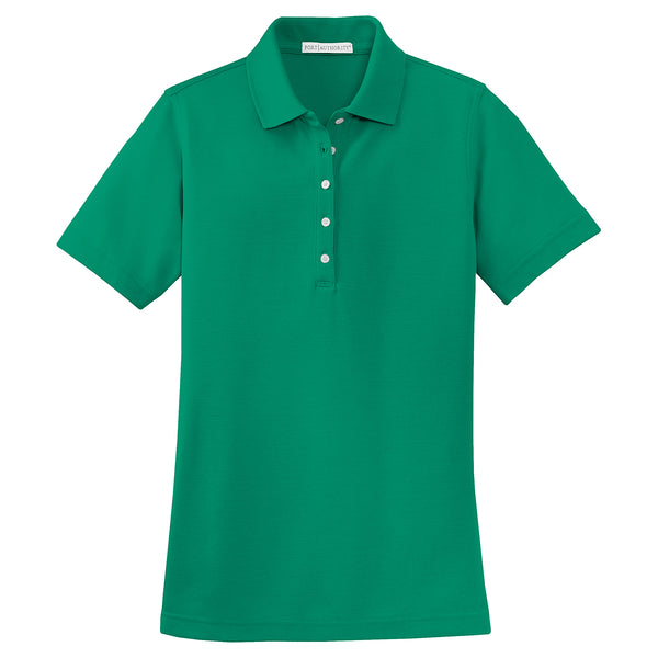 Port Authority Womens Emerald Green Ezcotton Pique Polo 