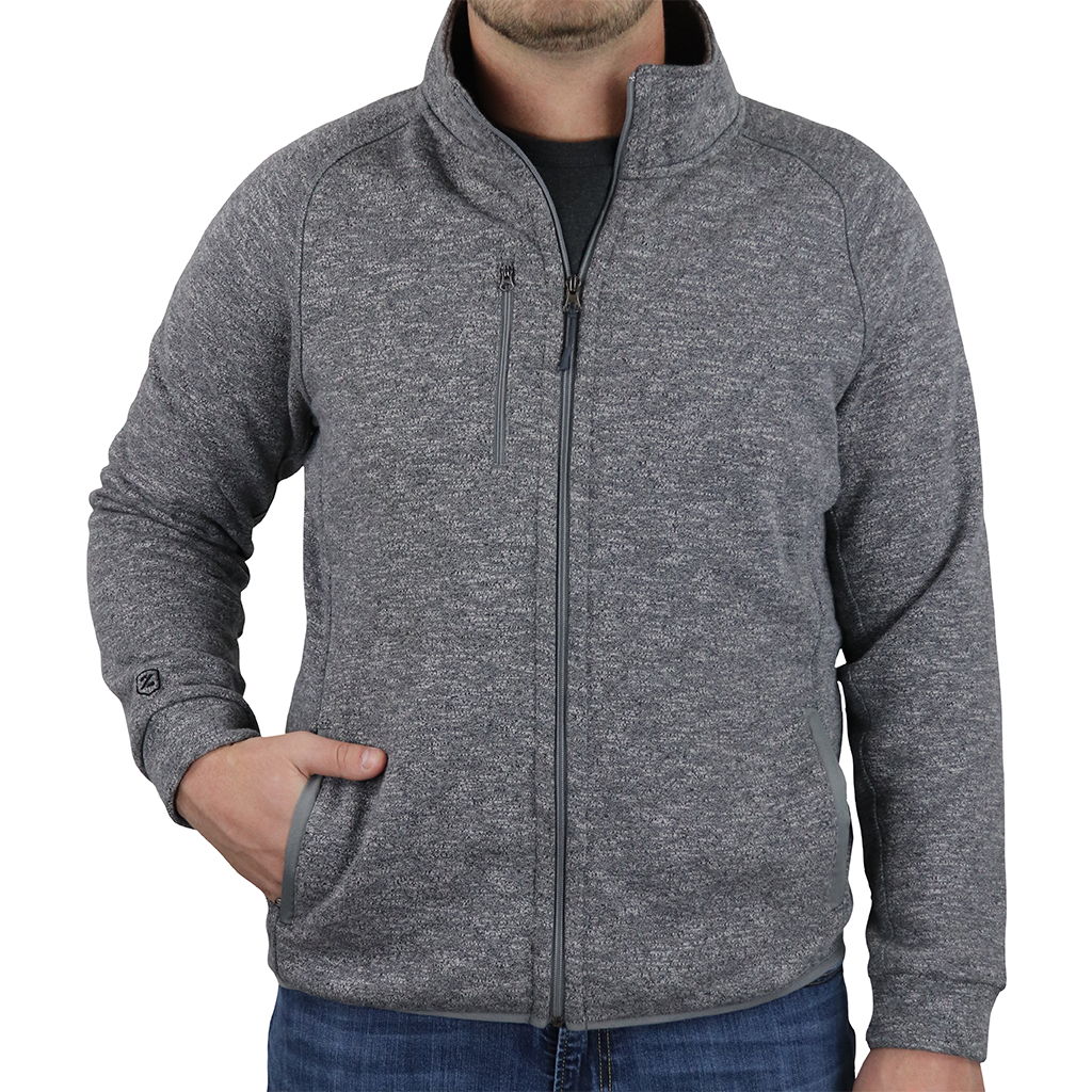 Zusa Men's Light Grey Heather Midtown Fleece Full Zip