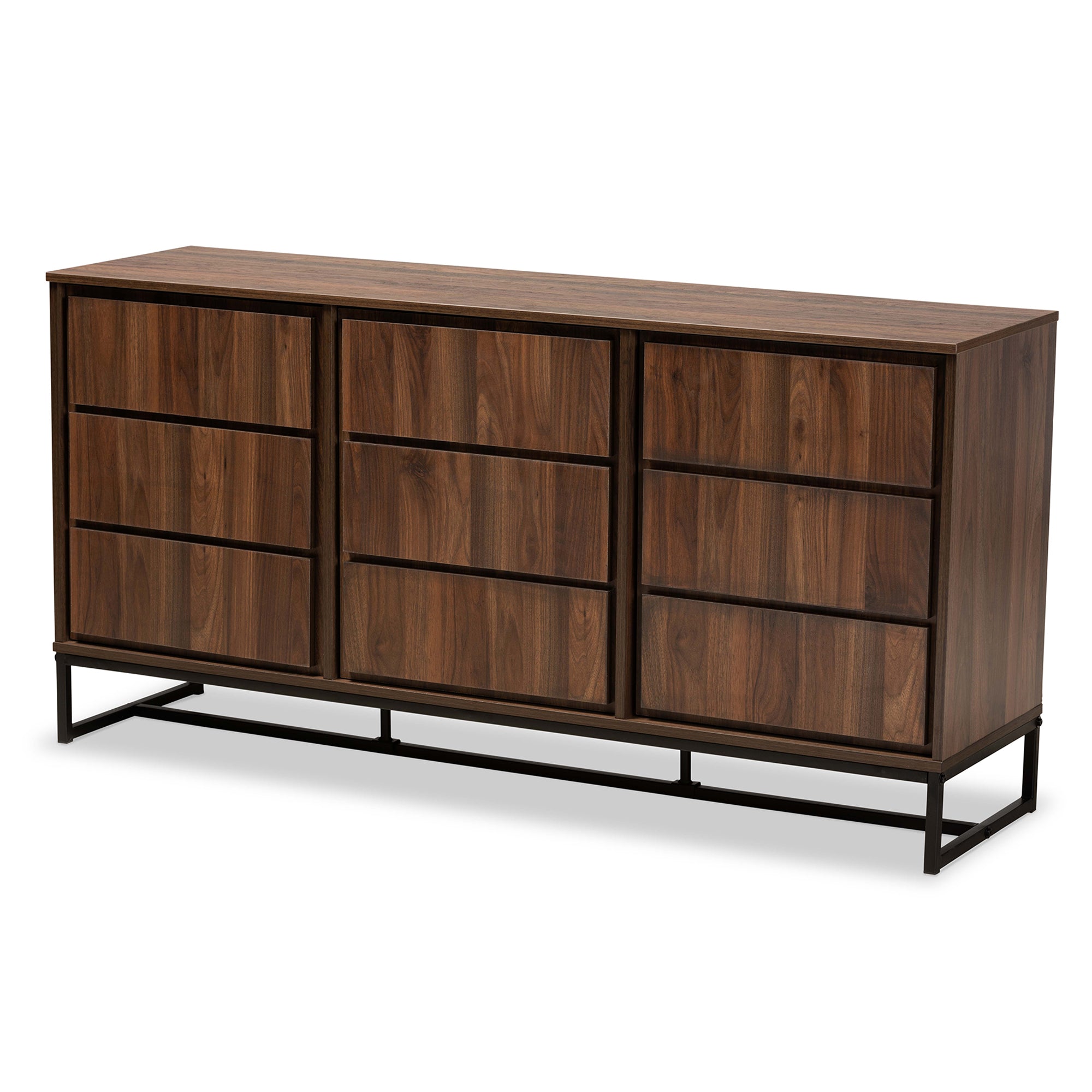 Amfibisch concept energie Neil Modern and Contemporary Walnut Brown Finished Wood and Black Fini –  English Elm