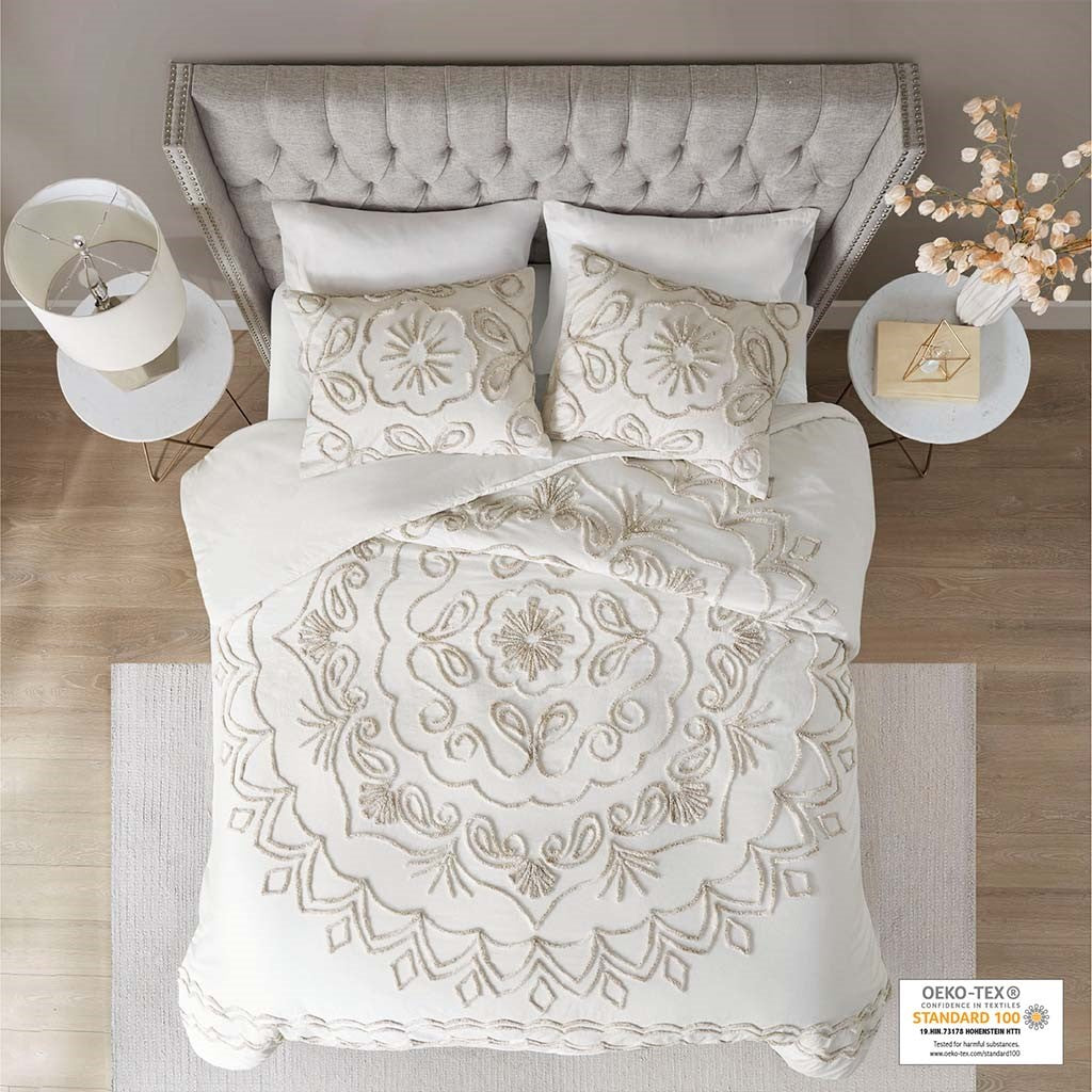 Queen Comforter Set White Tufted Comforter Sets Bedding for Queen Bed –  Cupocupa