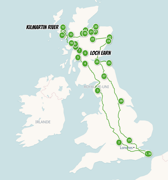 Carte roadtrip Ecosse