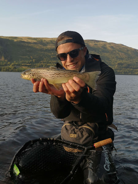 Jolie truite fario prise par Louis dans le Loch Earn