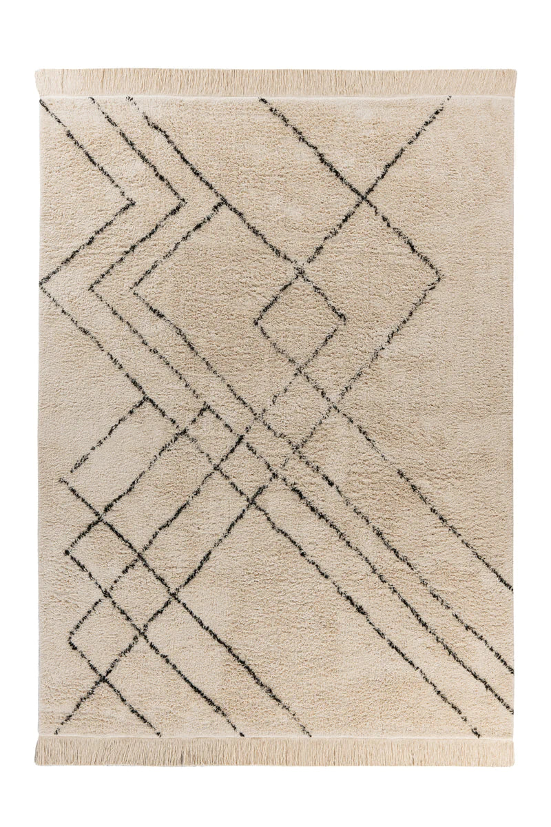 Wollteppich Mylen 625 Creme / Schwarz