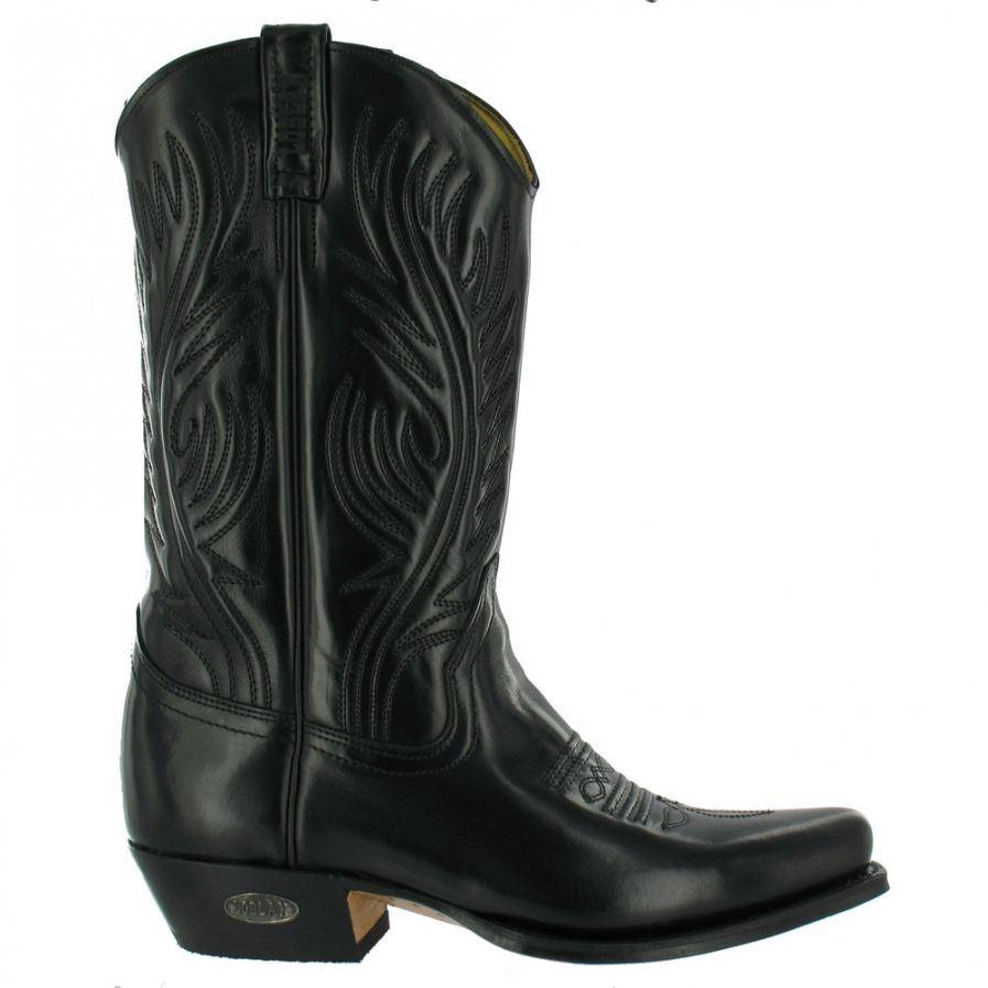 Loblan 194 Western Boots Black Shiny 