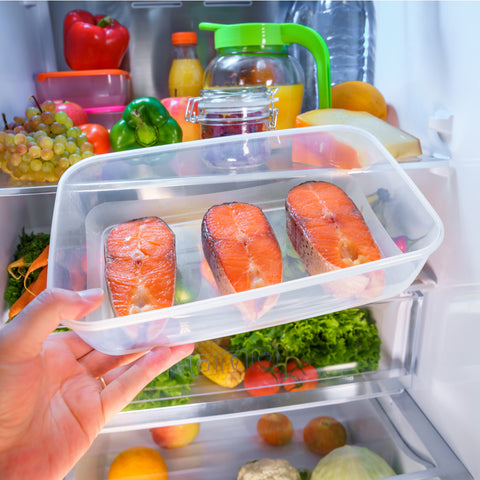 Properly store meat and fish cross contamination