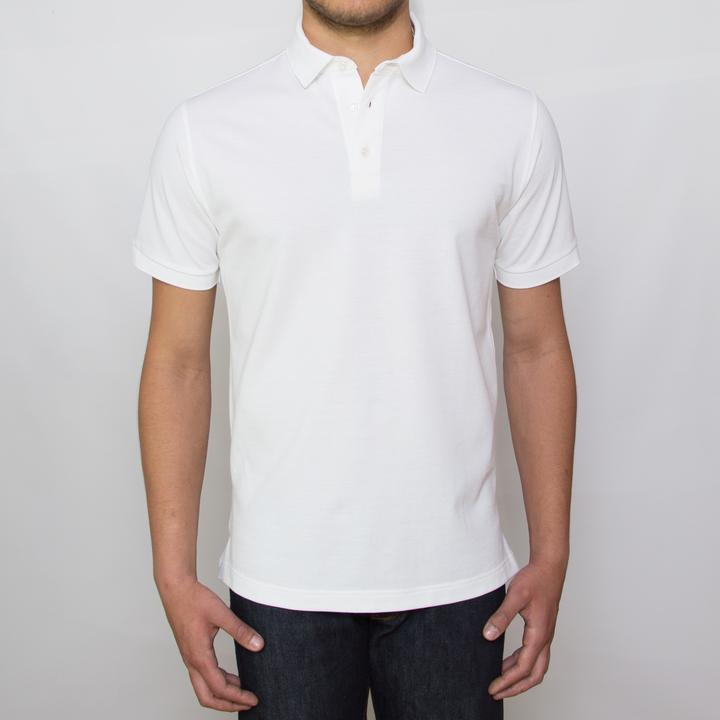 DARIO’S Couture Poloshirt Stuttgart in 100% Baumwollpiqué in White