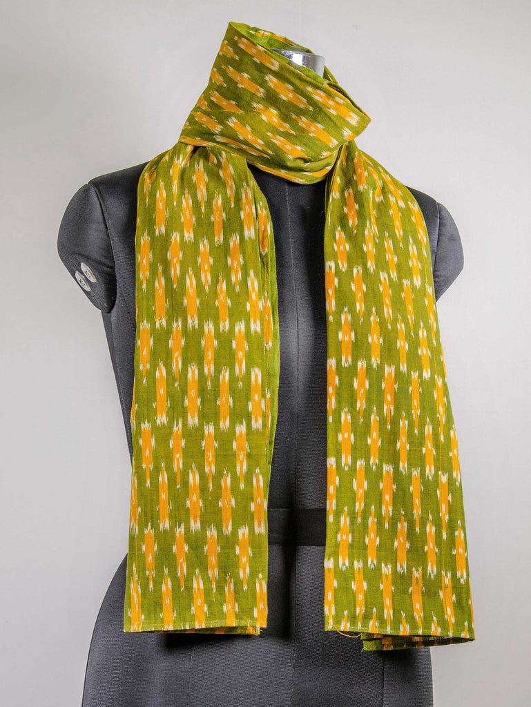 Ikat handloom cotton scarf in Spring colors by DesiCrafts